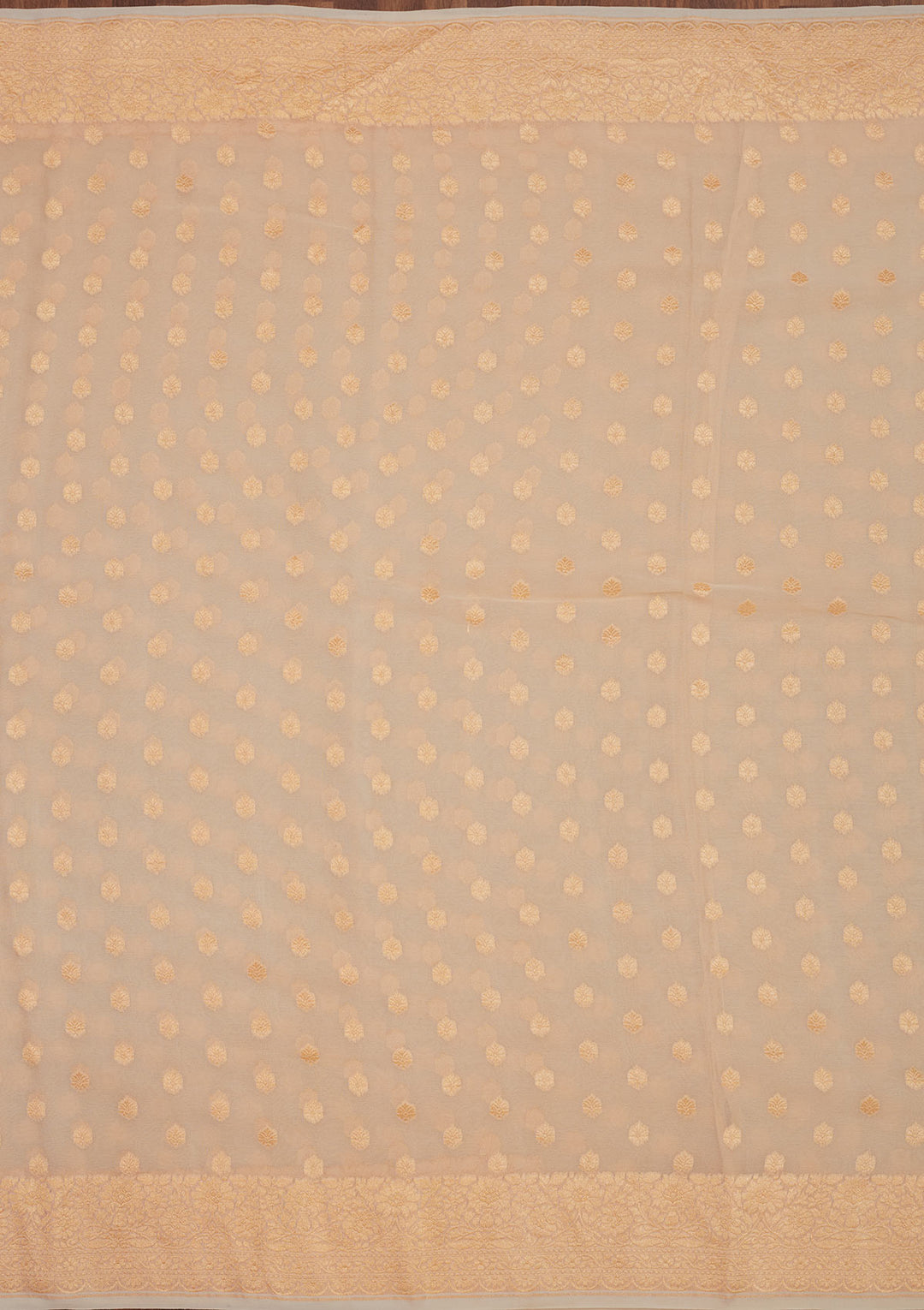 Beige Zariwork Pure Silk Saree