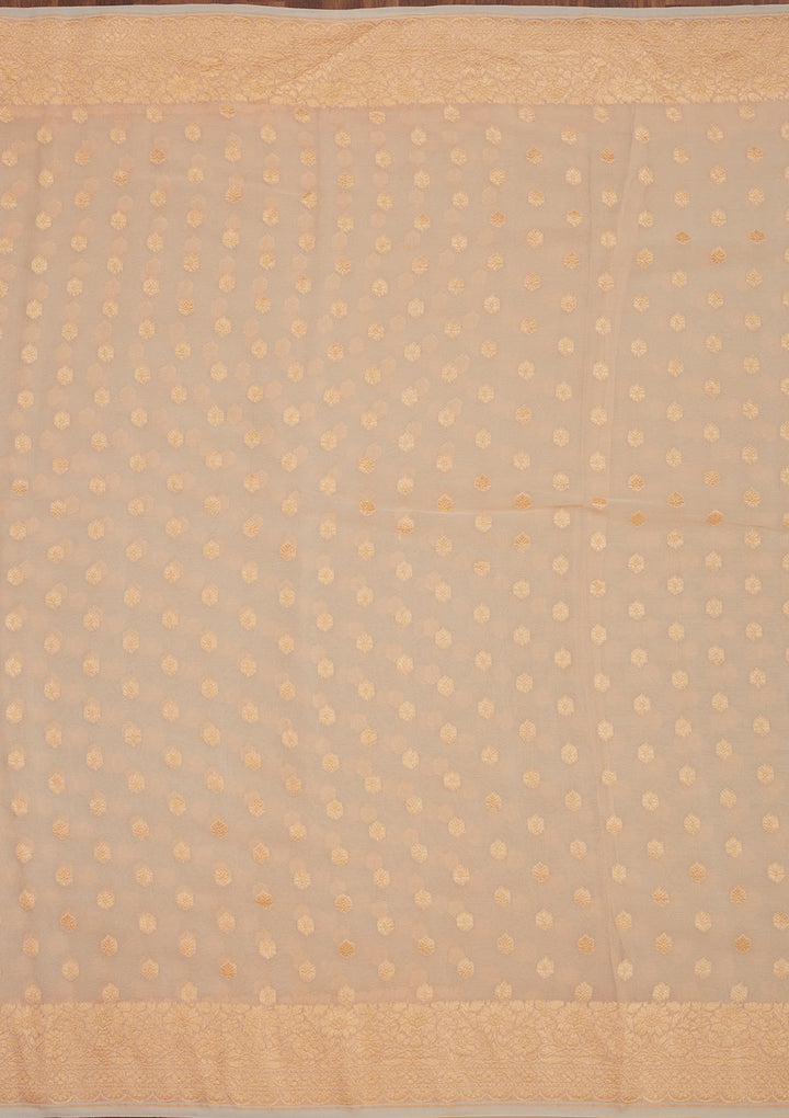 Beige Zariwork Pure Silk Saree