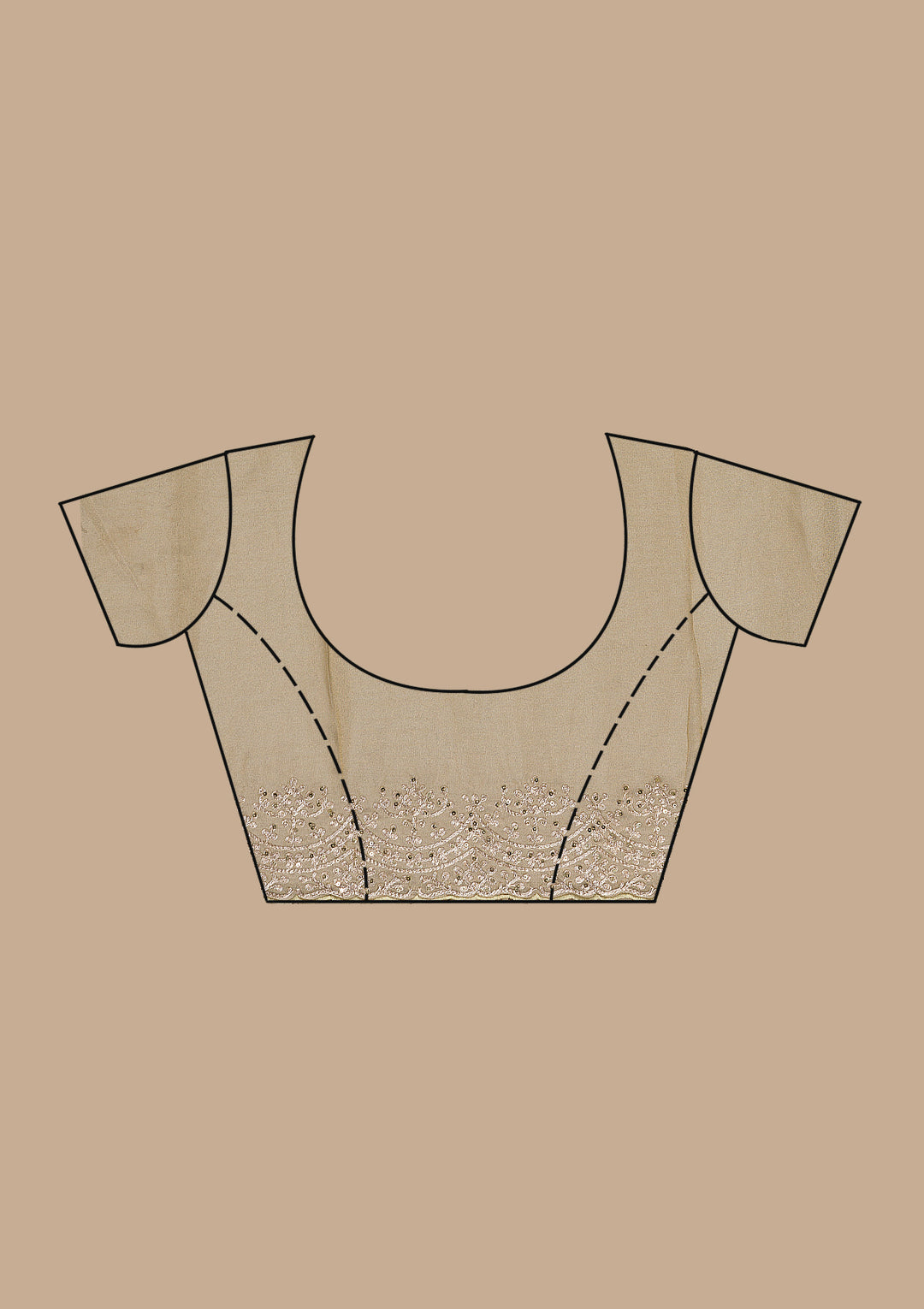 Beige Zariwork Tissue Saree