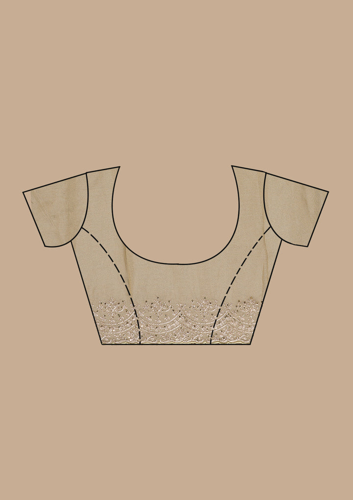 Beige Zariwork Tissue Saree