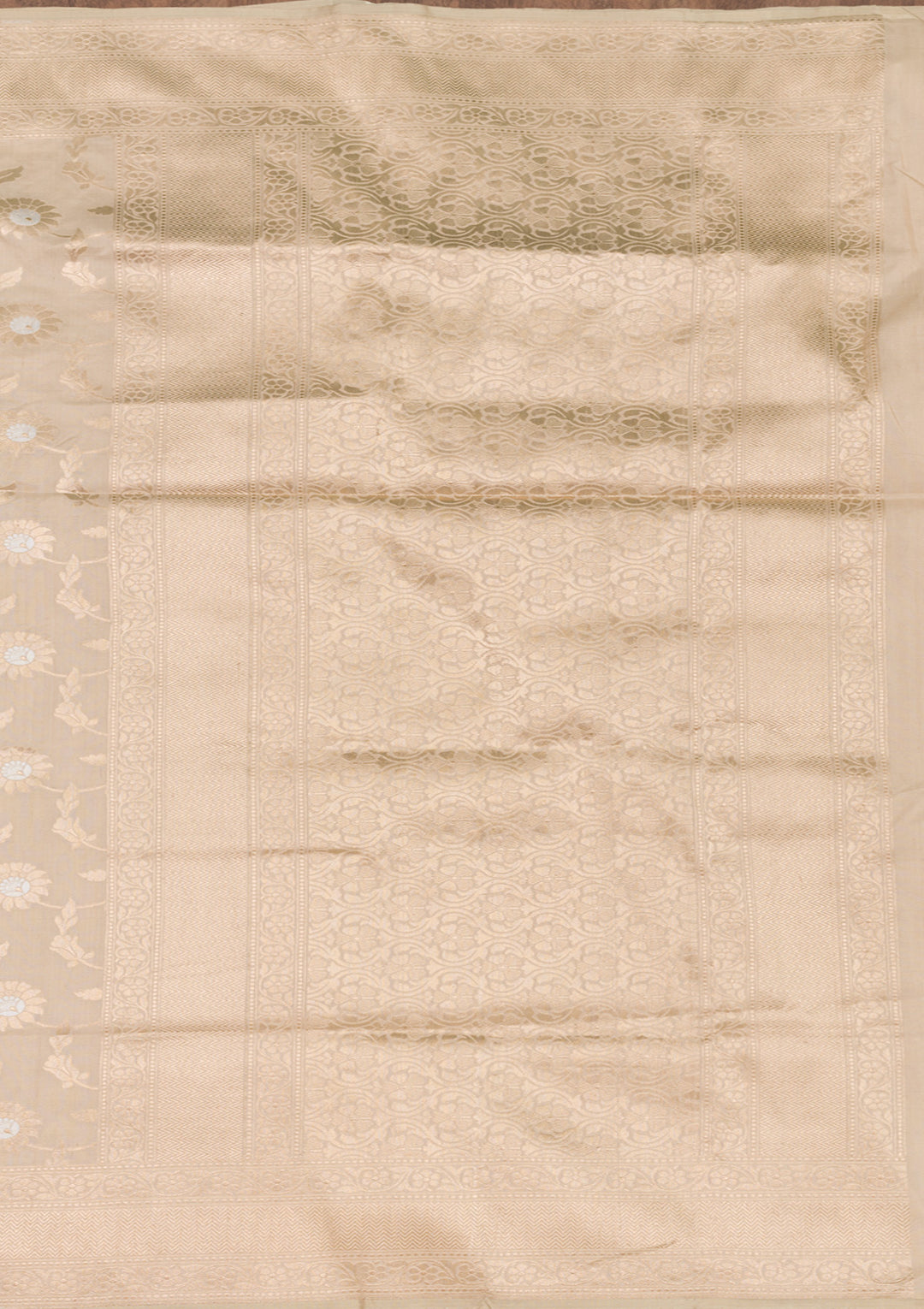 Biege Zariwork Banarasi Pure Silk Saree