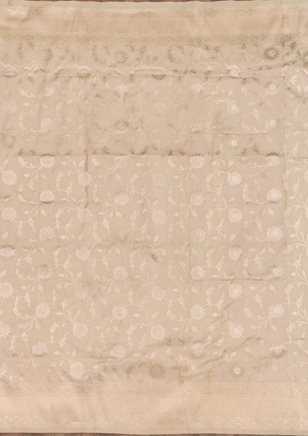 Biege Zariwork Banarasi Pure Silk Saree