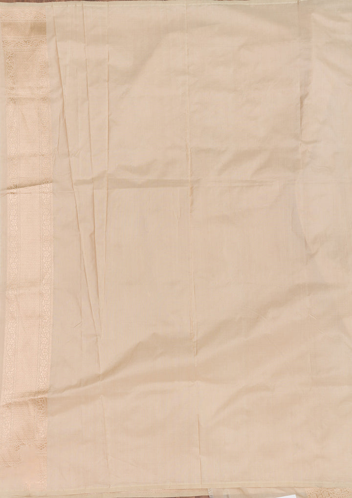 Biege Zariwork Banarasi Pure Silk Saree