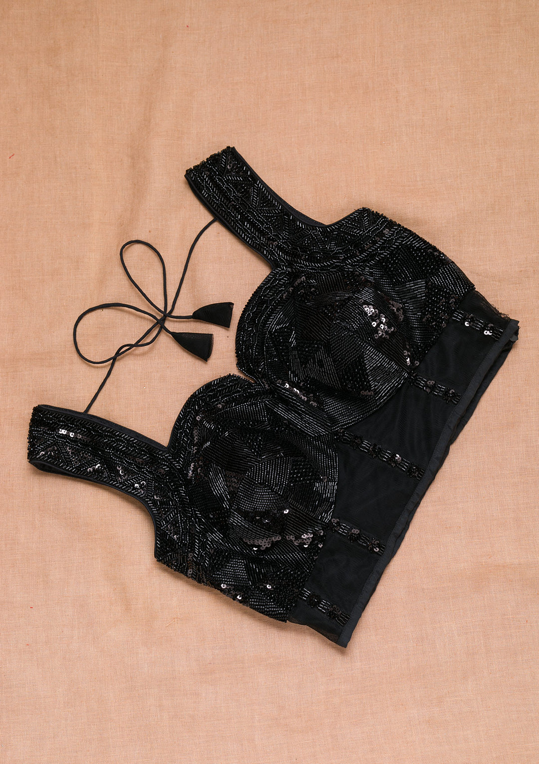 Black Cutdana Net Blouse