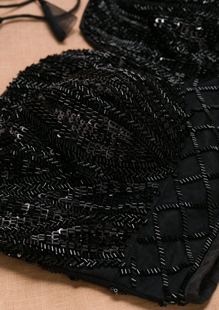 Black Cutdana Net Blouse