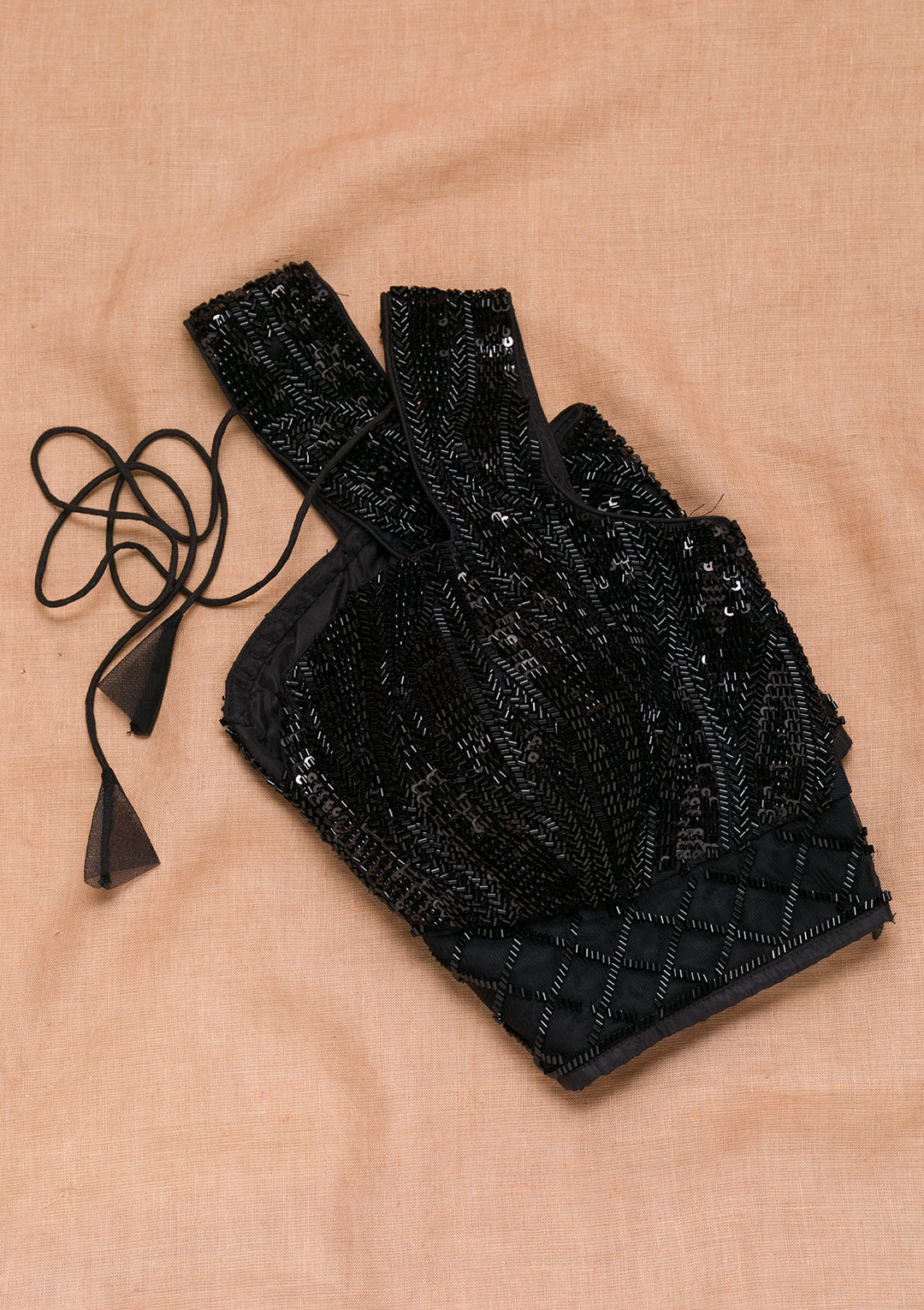 Black Cutdana Net Blouse