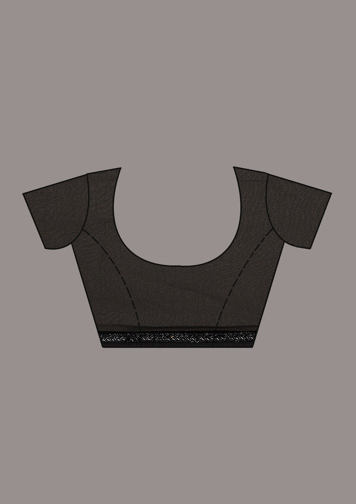 Black Cutdana Tissue Saree