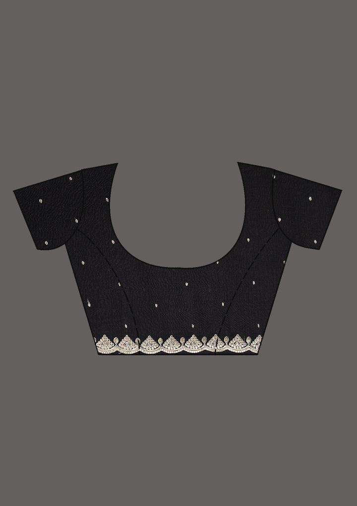 Black Gotapatti Raw Silk Saree