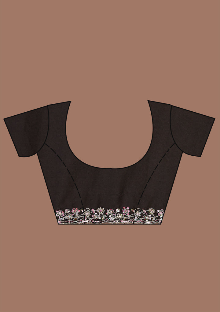 Black Gotapatti Satin Saree