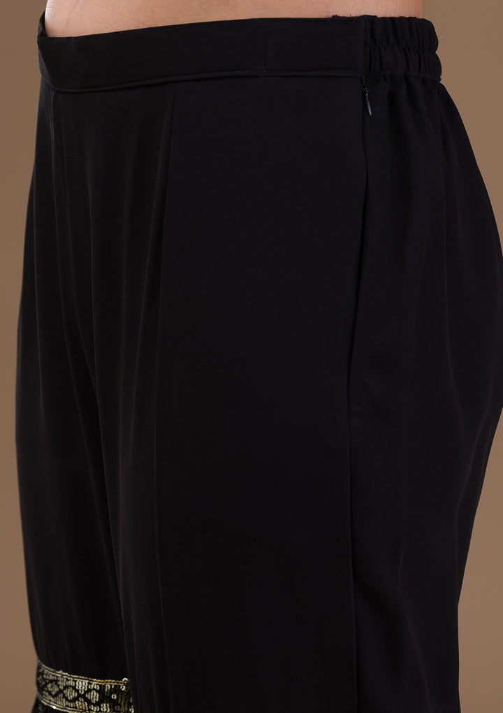 Black Sequins Georgette Readymade Salwar Suit