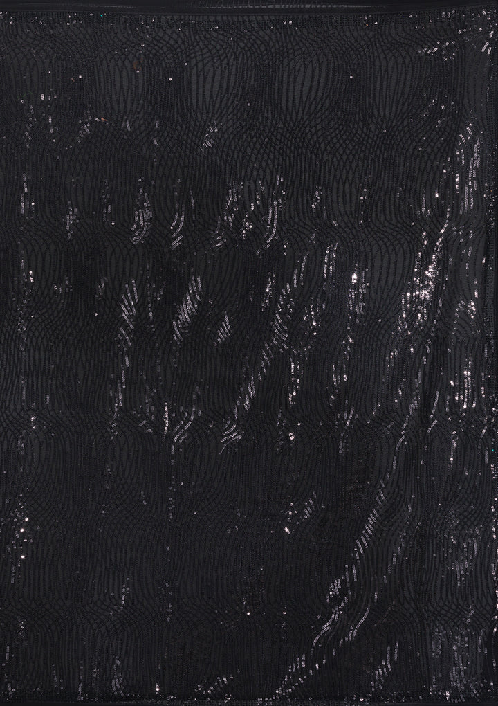 Black Sequins Georgette Saree