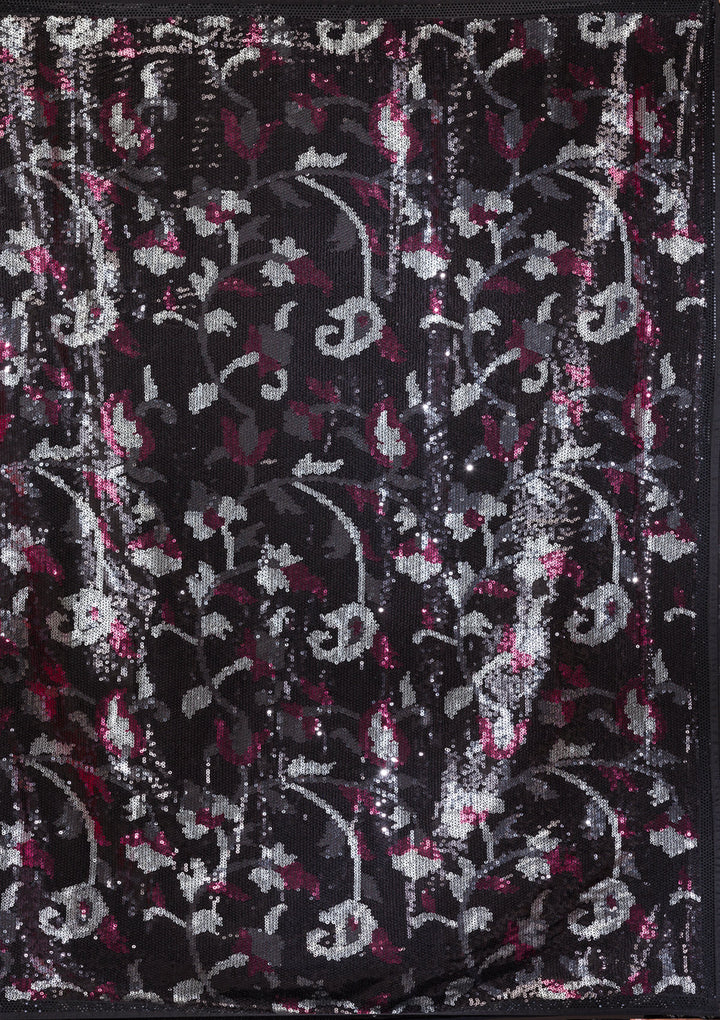 Black Sequins Georgette Saree