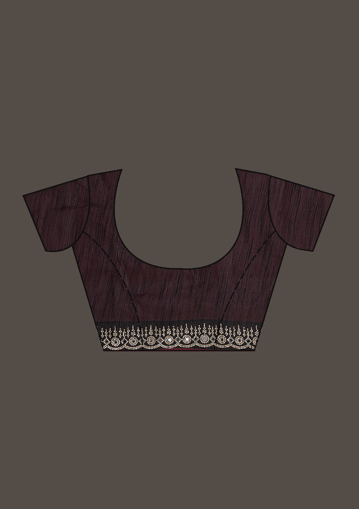 Black Stonework Shimmer Saree