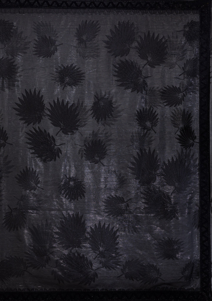 Black Stonework Organza Saree