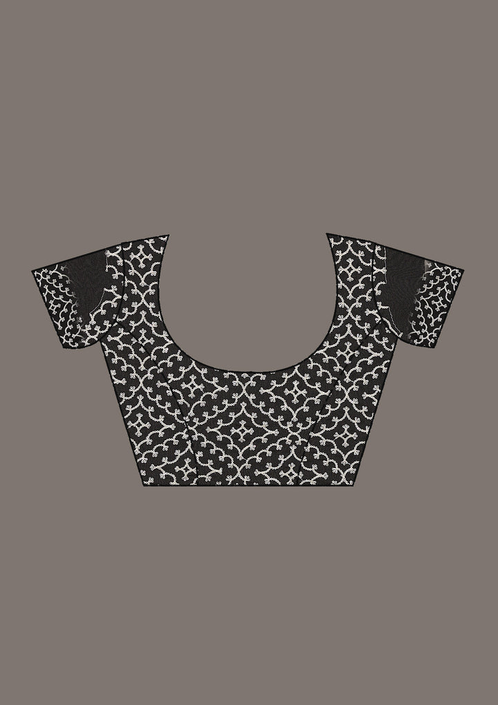 Black Stonework Tissue Saree
