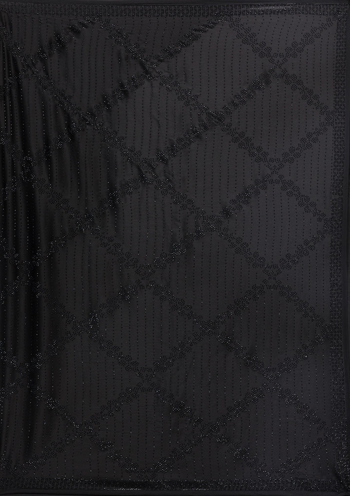 Black Swarovski Crepe Saree