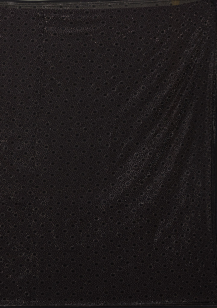 Black Swarovski Semi Crepe Saree-Koskii