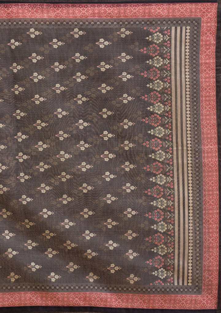 Black Threadwork Chanderi Readymade Salwar Suit