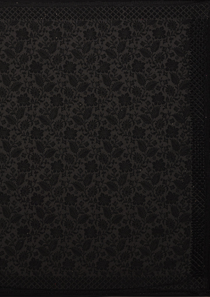 Black Threadwork Georgette Saree