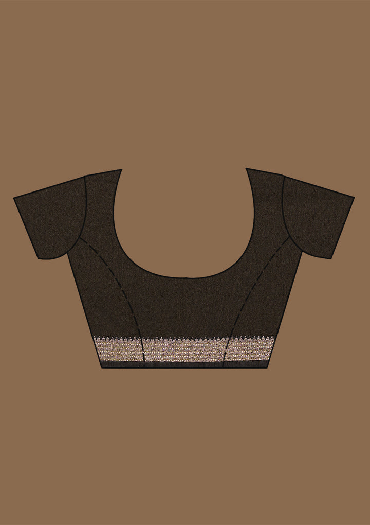 Black Threadwork Georgette Saree-Koskii