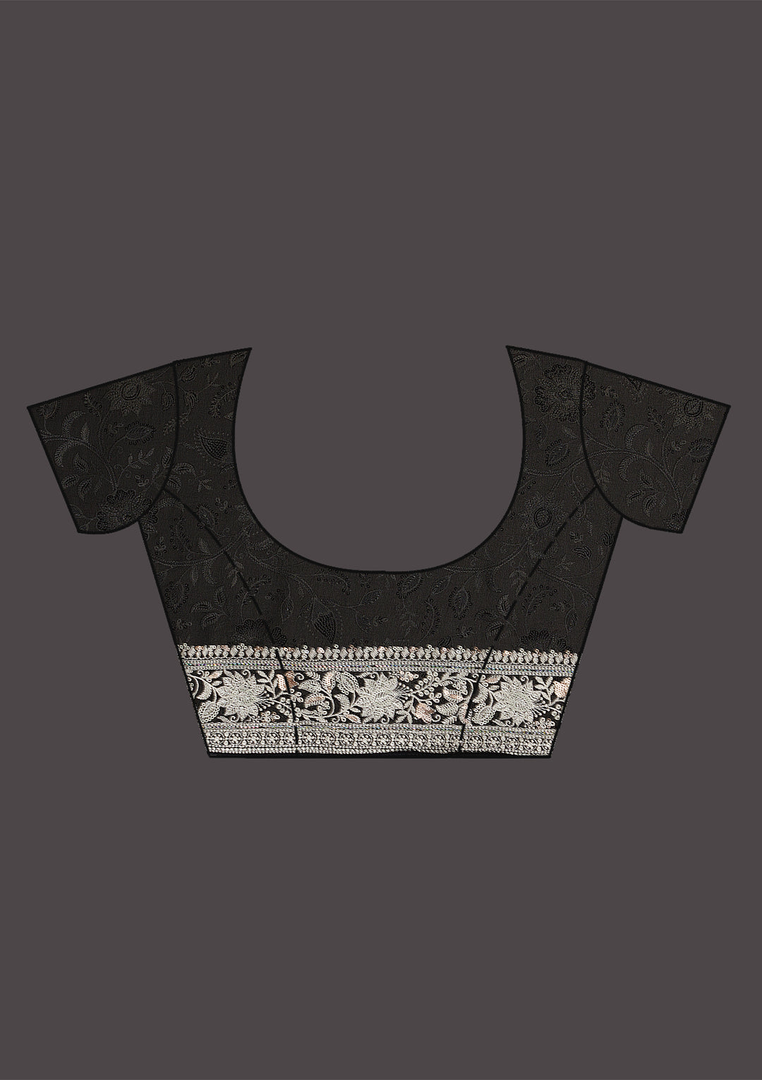 Black Threadwork Tissue Saree