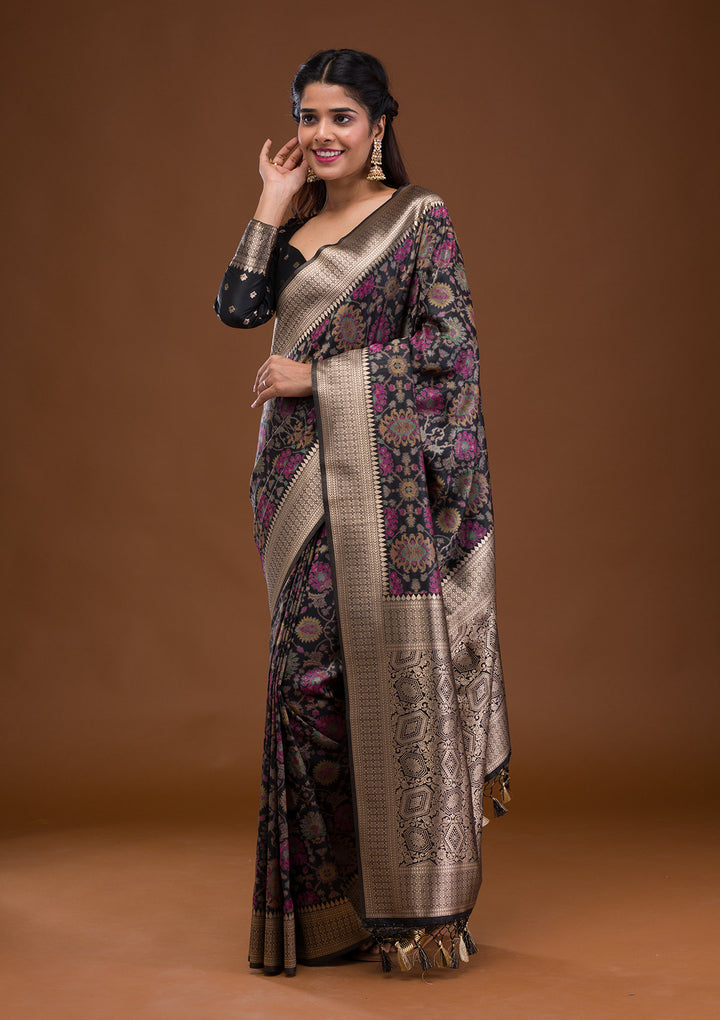 Black Zariwork Banarasi Silk Saree