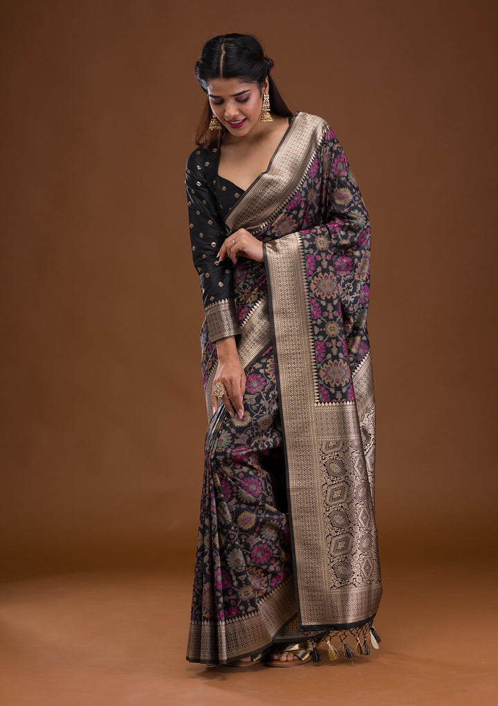 Black Zariwork Banarasi Silk Saree