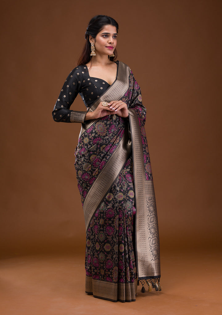Black Zariwork Banarasi Silk Saree