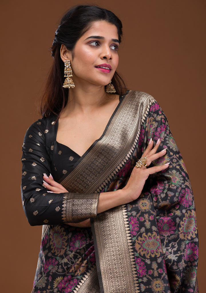 Black Zariwork Banarasi Silk Saree