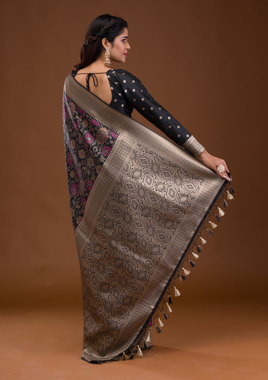 Black Zariwork Banarasi Silk Saree