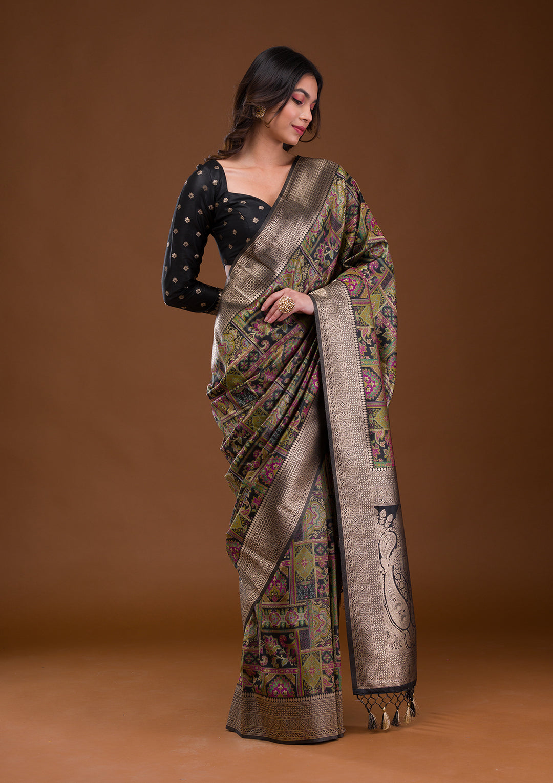 Black Zariwork Banarasi Silk Saree
