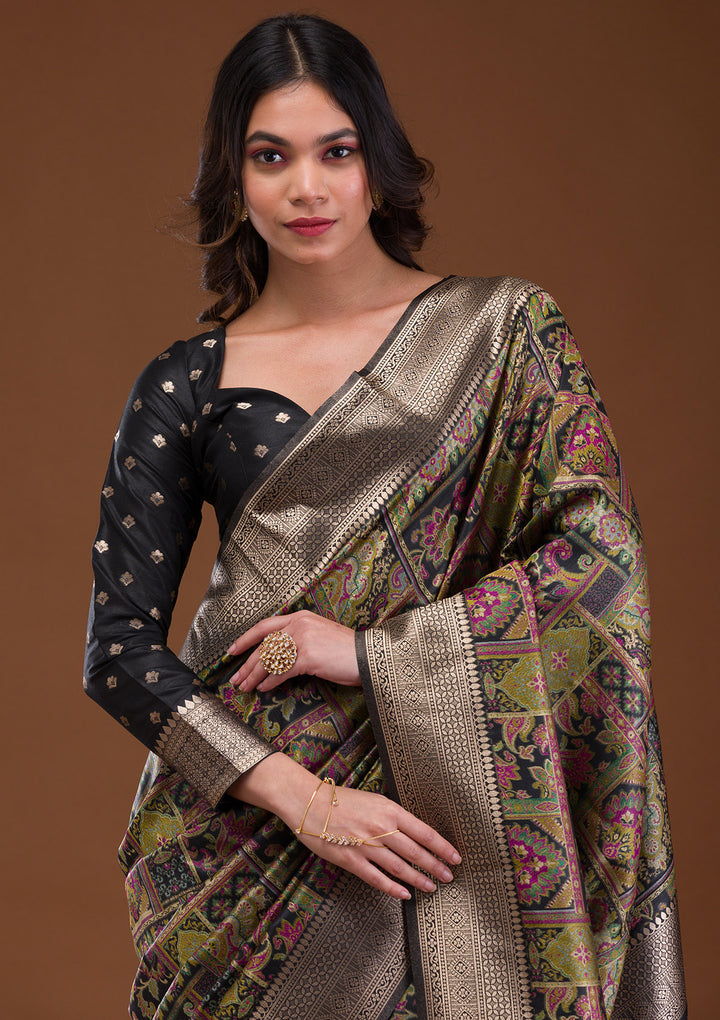 Black Zariwork Banarasi Silk Saree