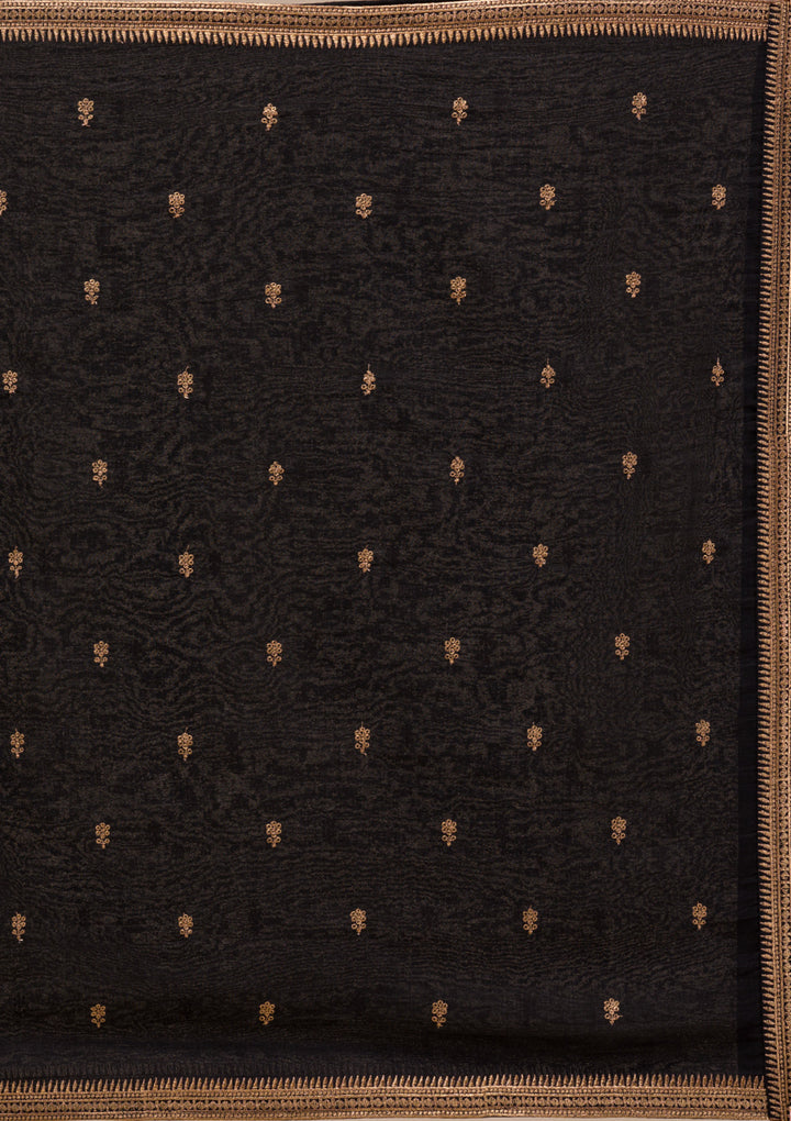 Black Zariwork Georgette Readymade Sharara Suit