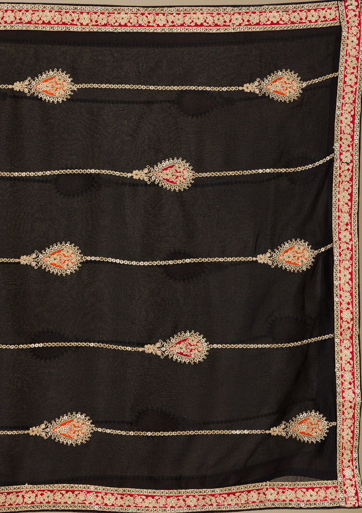Black Zariwork Georgette Readymade Salwar Suit