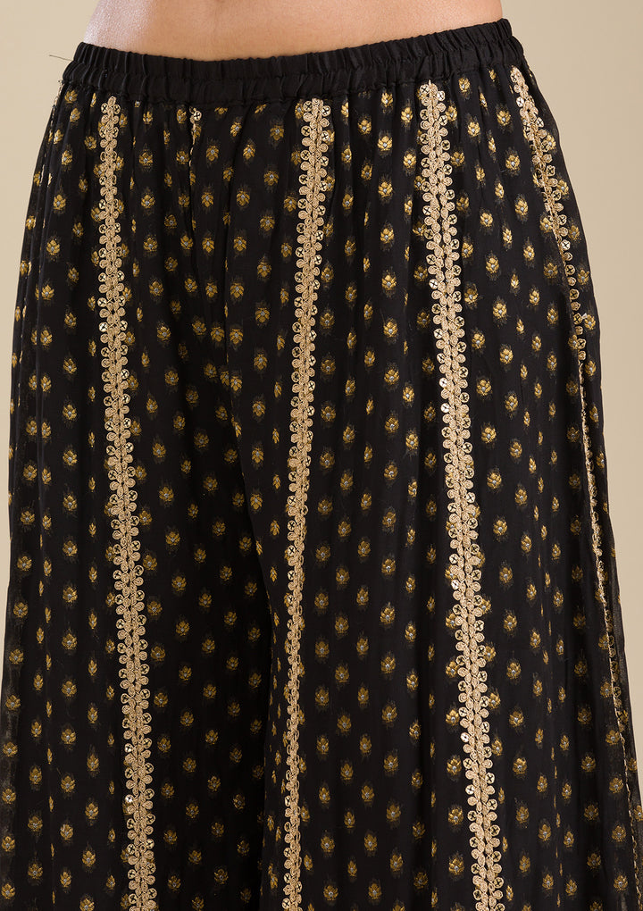 Black Zariwork Georgette Readymade Salwar Suit
