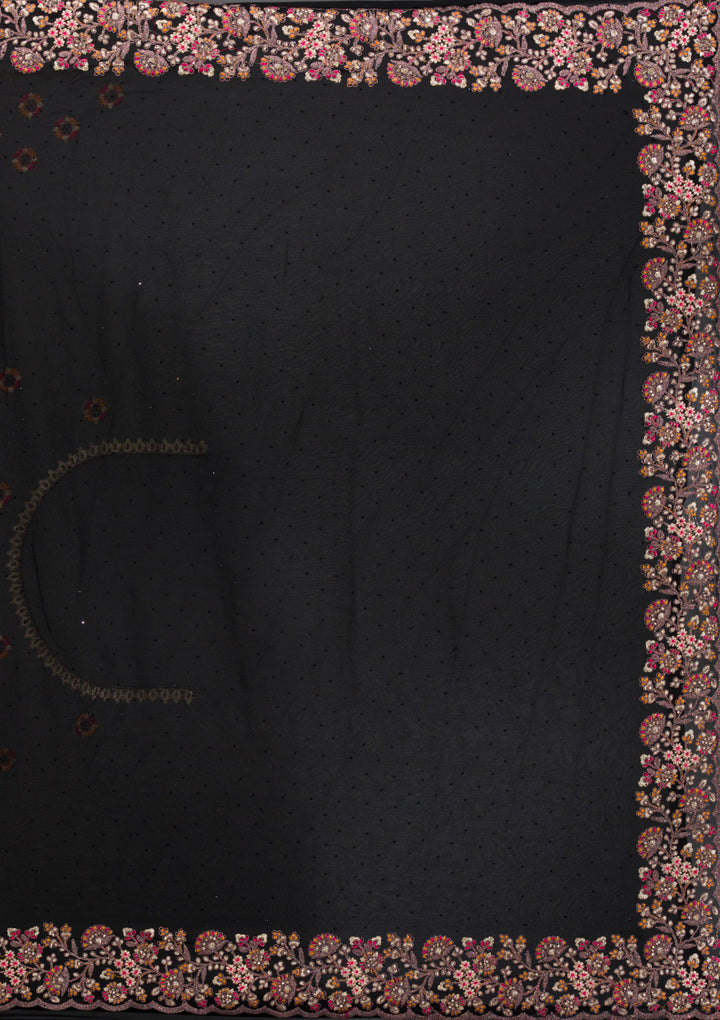 Black Zariwork Georgette Saree
