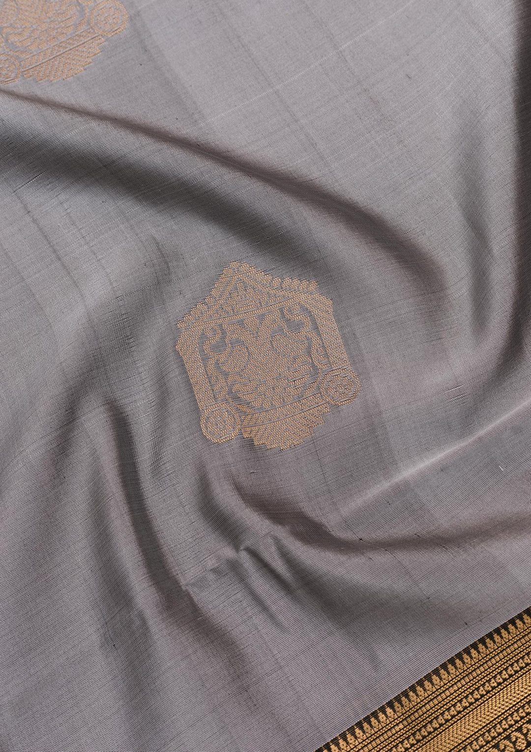 Grey Zariwork Pure Silk Saree