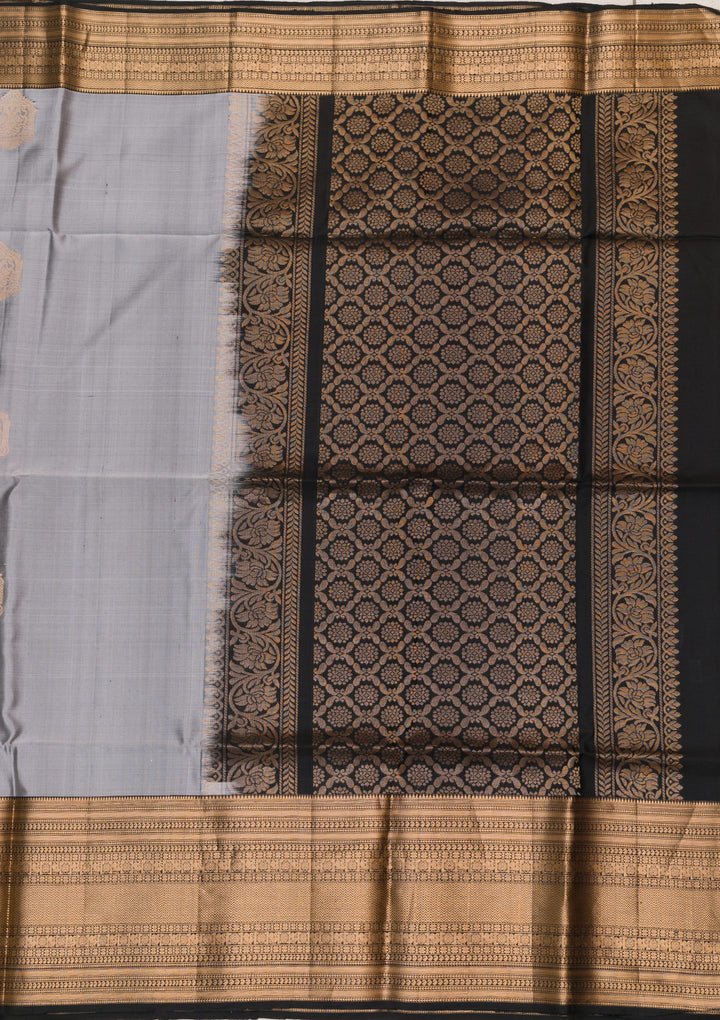 Grey Zariwork Pure Silk Saree