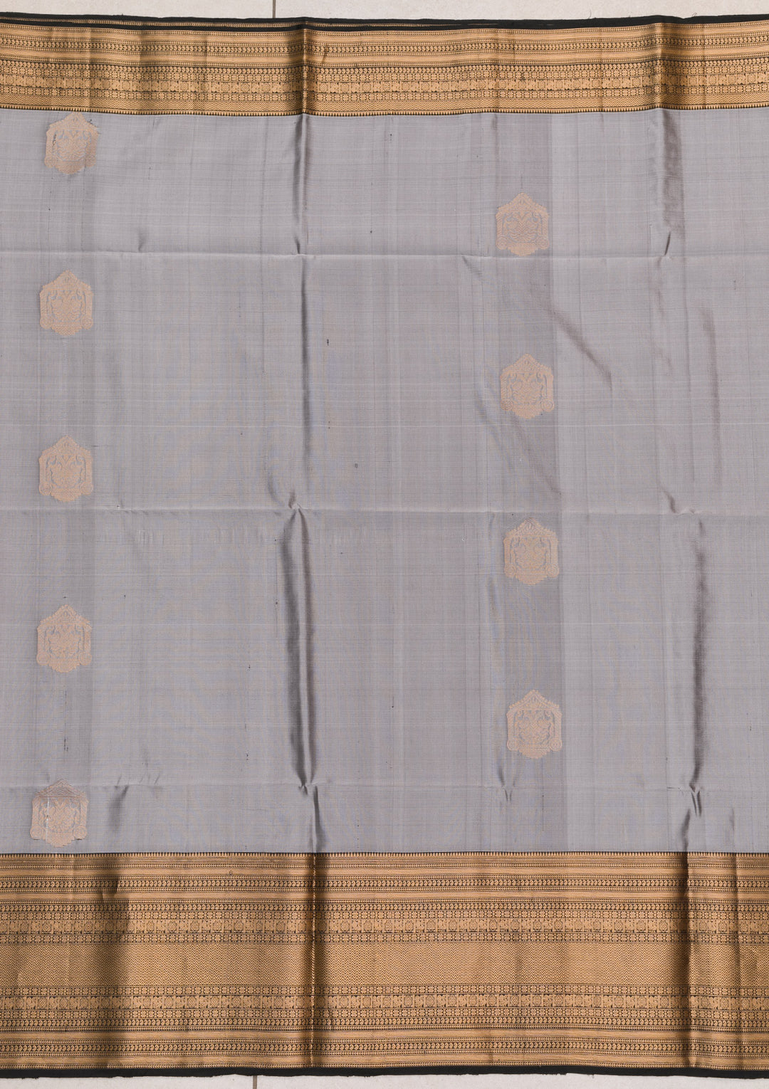 Grey Zariwork Pure Silk Saree