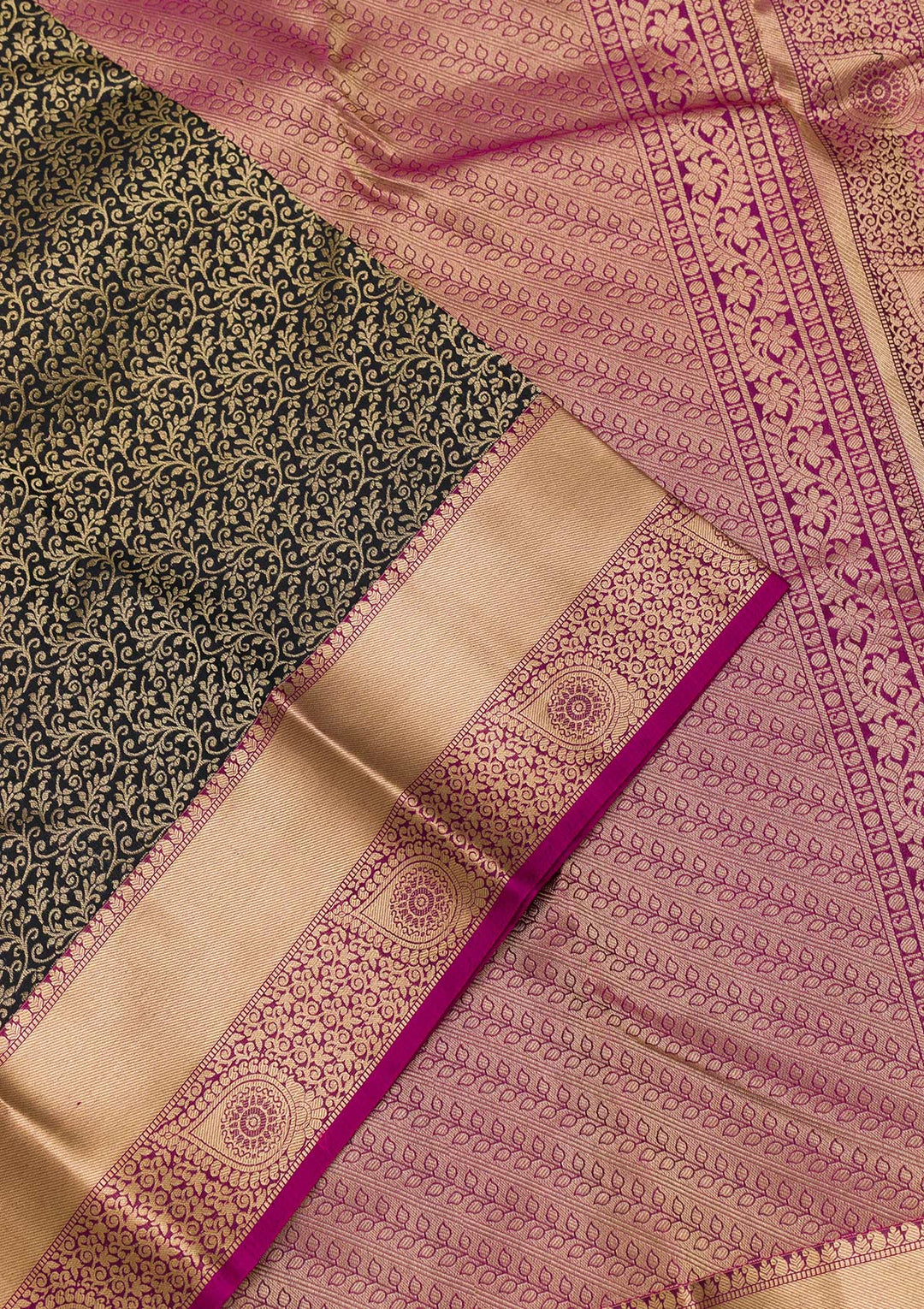 Black Zariwork Kanjivaram Pure Silk Saree