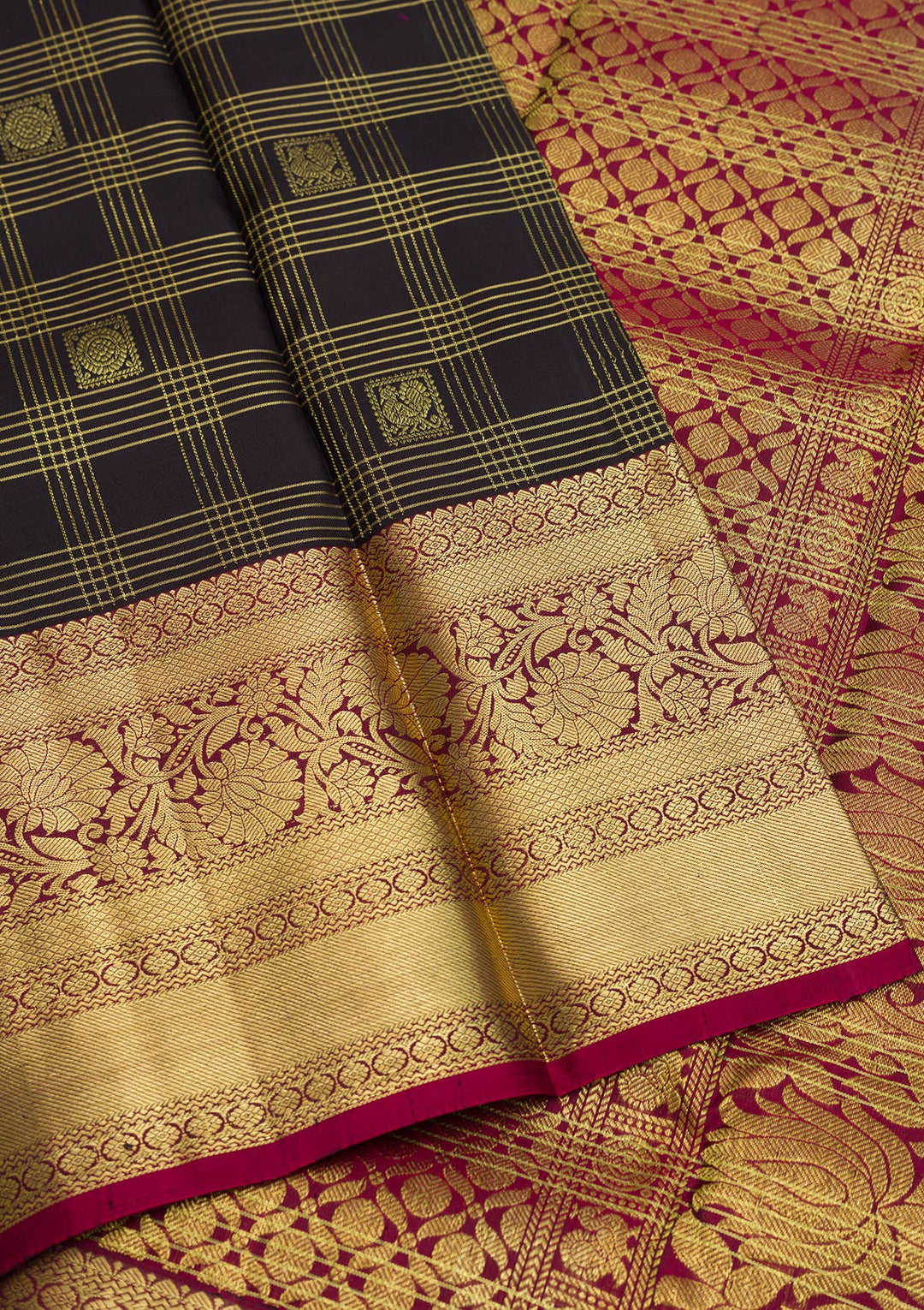 Black Zariwork Kanjivaram Pure Silk Saree
