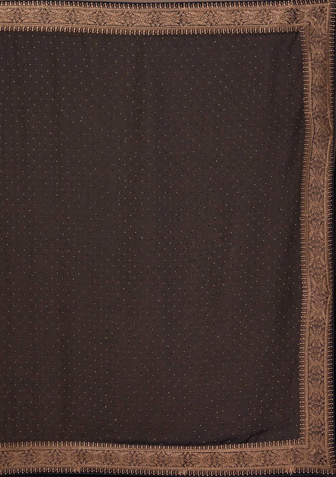 Black Zariwork Semi Crepe Saree