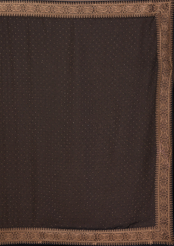 Black Zariwork Semi Crepe Saree