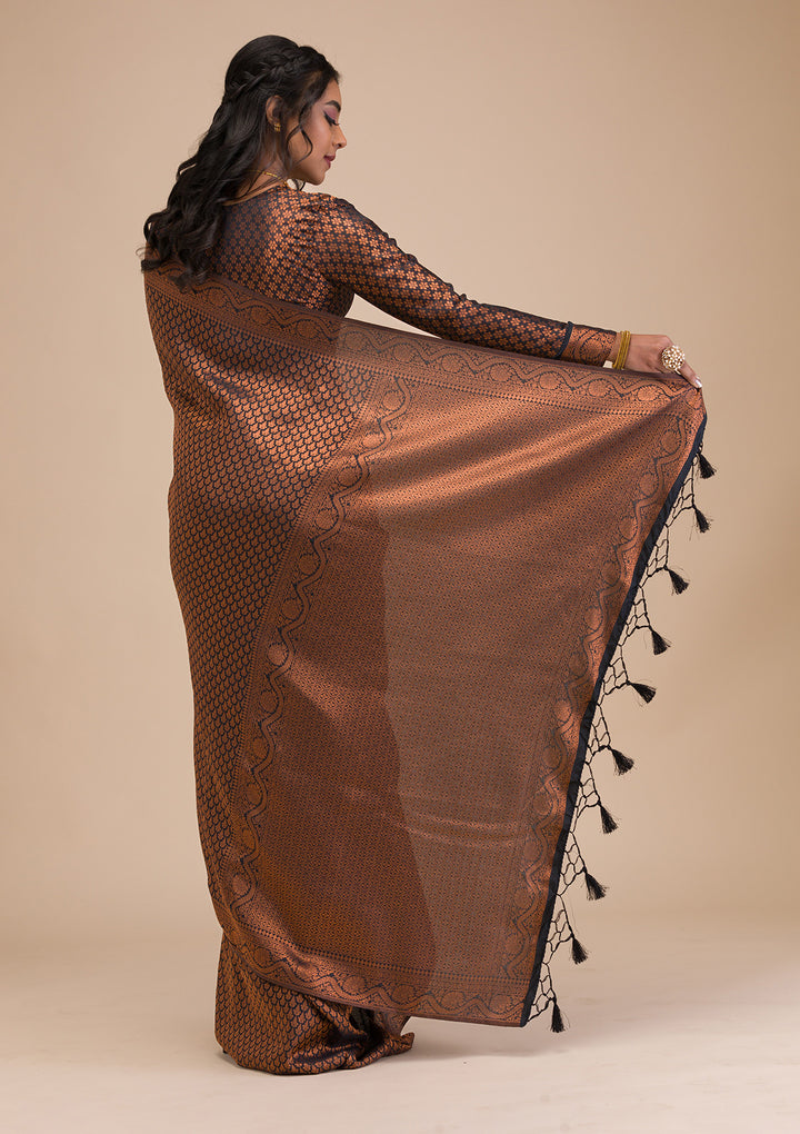 Black Zariwork Soft Silk Saree