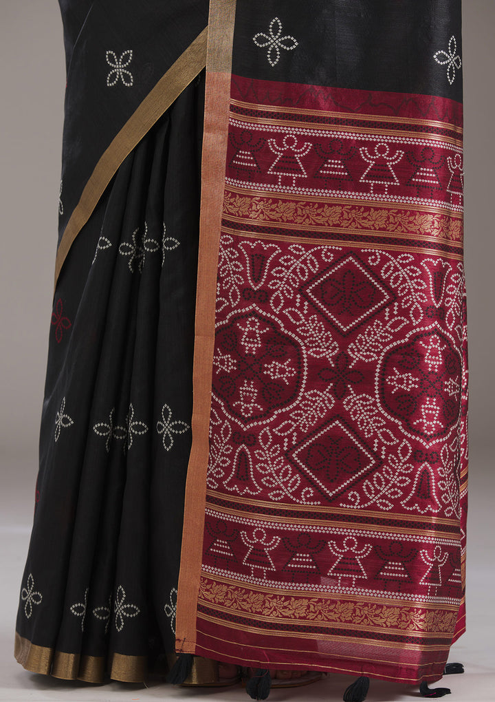 Black Zariwork Tissue Saree