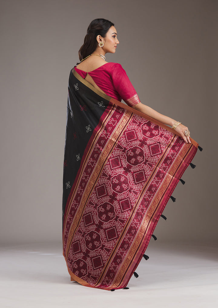 Black Zariwork Tissue Saree