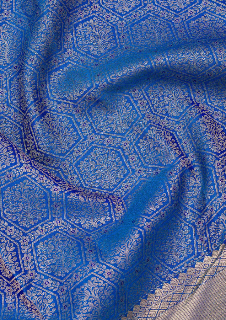 Blue Zariwork Pure Silk Saree