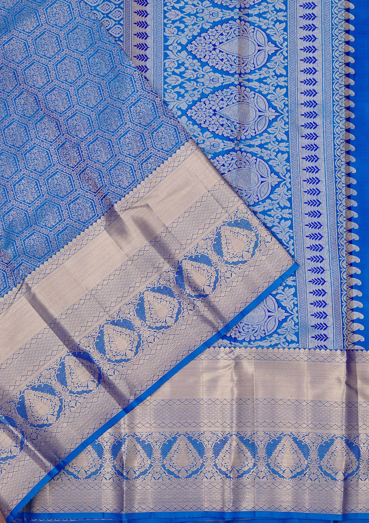 Blue Zariwork Pure Silk Saree