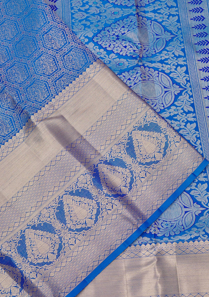 Blue Zariwork Pure Silk Saree