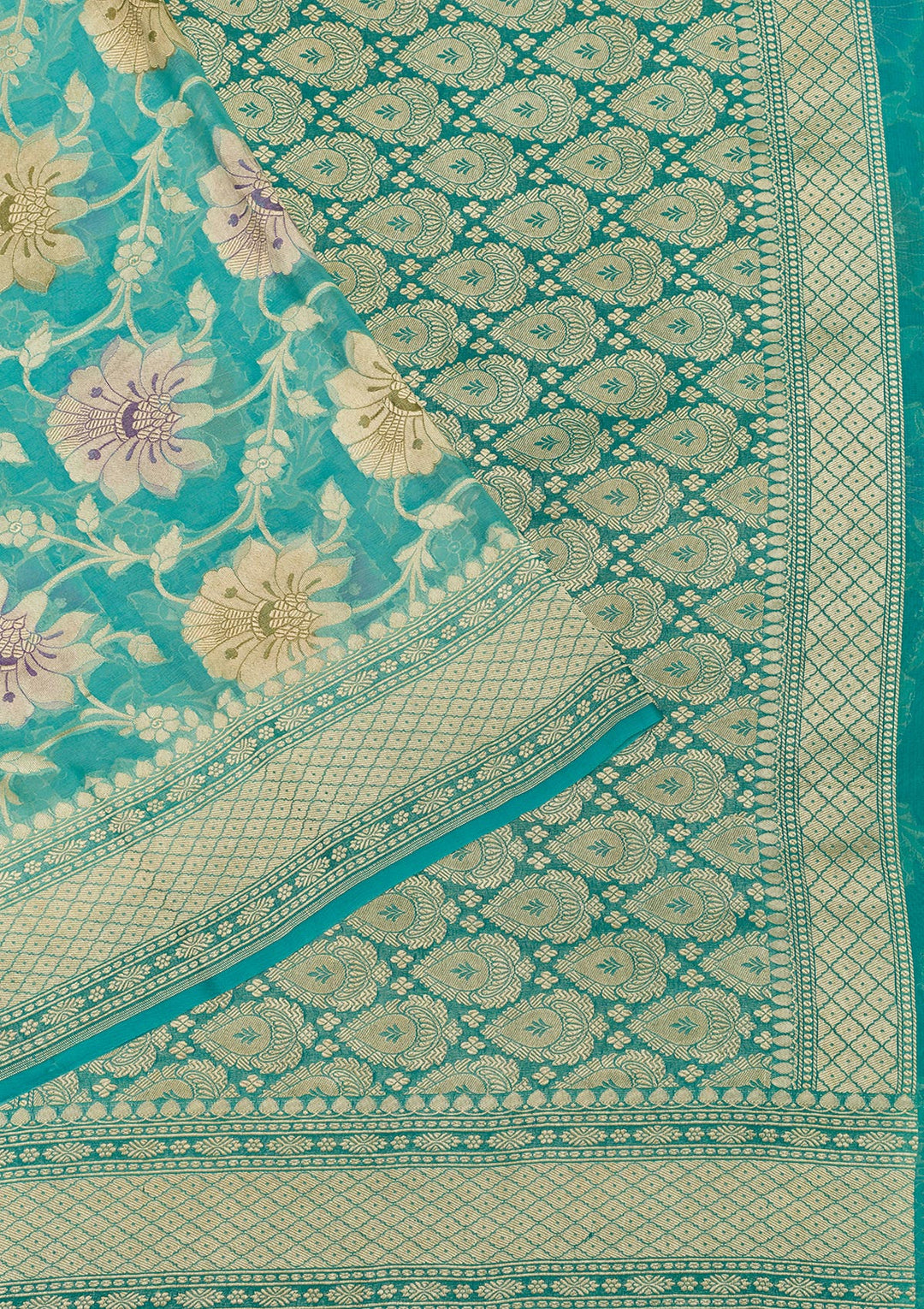 Blue Zariwork Banarasi Pure Silk Saree